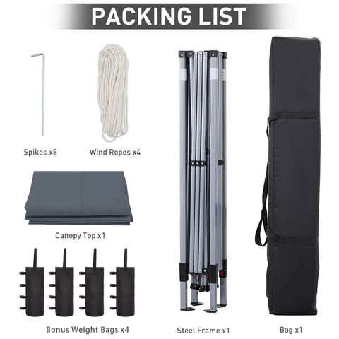 Ainfox 10 x 10 ft Pop-Up Canopy  Patio Canopy With 4 Sand bags For Patio,Garden,Party