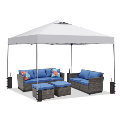 Ainfox 10 x 10 ft Pop-Up Canopy  Patio Canopy With 4 Sand bags For Patio,Garden,Party