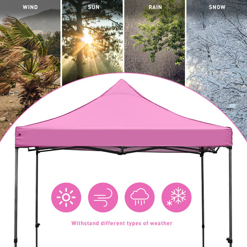 Ainfox 10' x 10'Heavy Duty Pop up Canopy Tent,Folding Instant Outdoor Gazebo,Sun Shade Tent,Pink