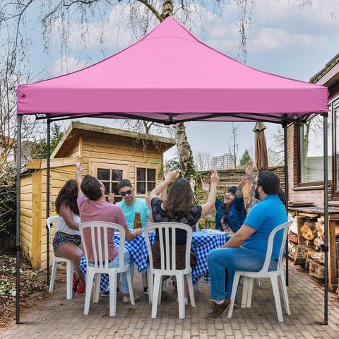 Ainfox 10' x 10'Heavy Duty Pop up Canopy Tent,Folding Instant Outdoor Gazebo,Sun Shade Tent,Pink