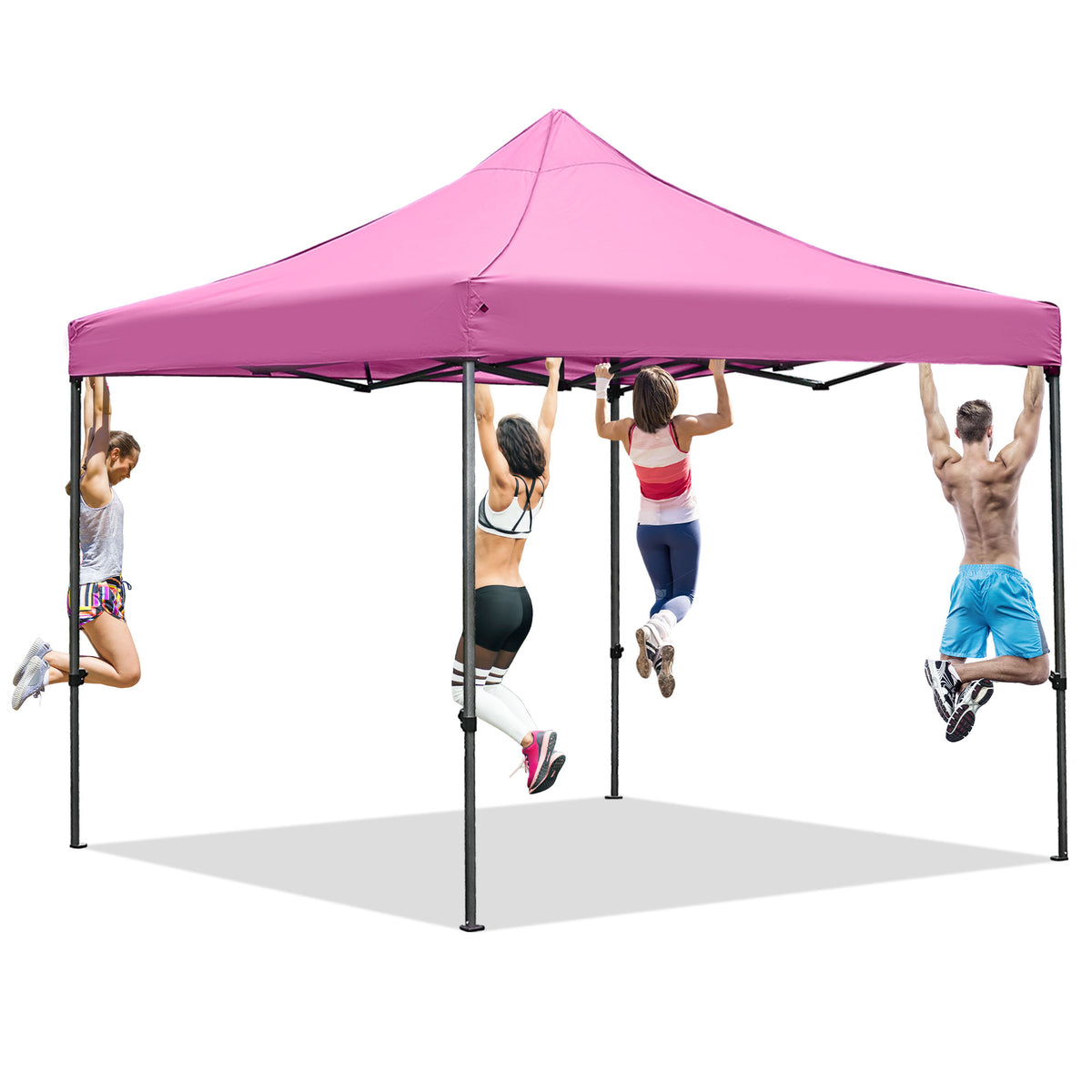 10 x 10Heavy Duty Pop up Canopy Tent Folding Instant Outdoor Gazebo Sun Shade Tent Pink