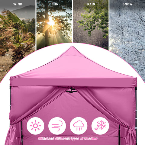 Ainfox 10' x 10'Heavy Duty Pop up Canopy Tent,Folding Instant Outdoor Gazebo,Sun Shade Tent,Pink
