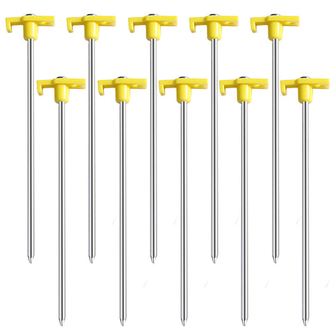 10PCS  Galvanized Non-Rust CampingTent Pop Up Tent Stakes Canopy Anchors