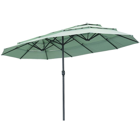 Ainfox 15ft Large Patio Umbrella, 3-Tiers Outdoor Double-Sided Rectangle Market Heavy Duty Umbrellas