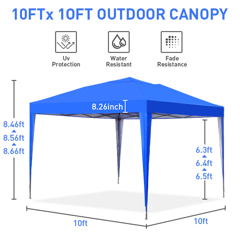 Ainfox 10 x 10 ft Pop-Up Canopy  Patio Canopy For Patio,Garden,Party