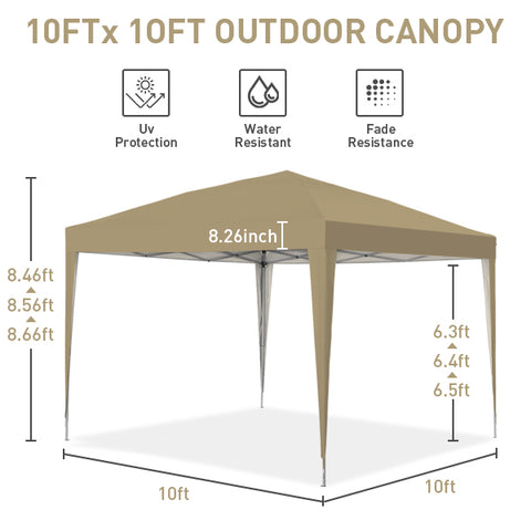 Ainfox 10 x 10 ft Pop-Up Canopy  Patio Canopy For Patio,Garden,Party