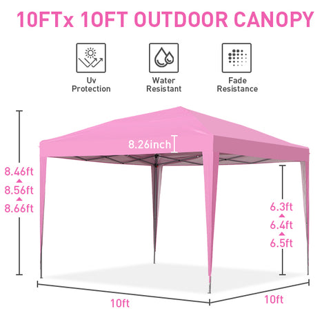 Ainfox 10 x 10 ft Pop-Up Canopy  Patio Canopy For Patio,Garden,Party