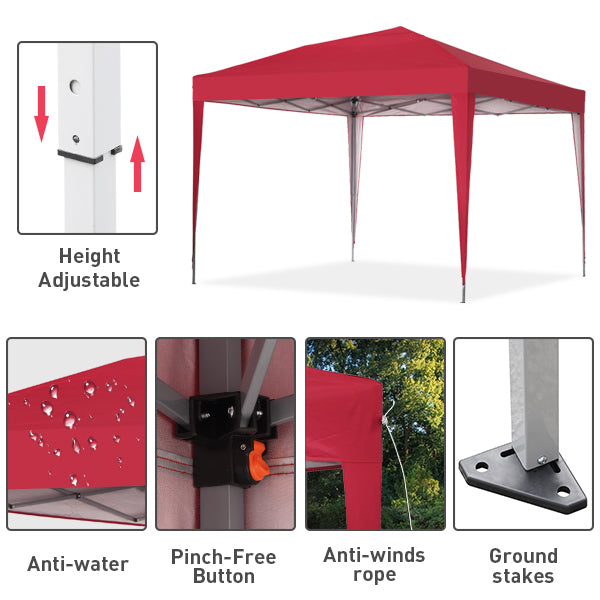 Ainfox 10 x 10 ft Pop-Up Canopy  Patio Canopy For Patio,Garden,Party