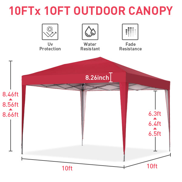 Ainfox 10 x 10 ft Pop-Up Canopy  Patio Canopy For Patio,Garden,Party