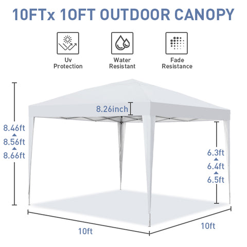 Ainfox 10 x 10 ft Pop-Up Canopy  Patio Canopy For Patio,Garden,Party