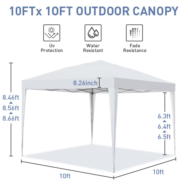 Ainfox 10 x 10 ft Pop-Up Canopy  Patio Canopy For Patio,Garden,Party