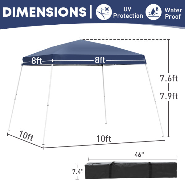 Ainfox Pop Up Canopy Outdoor Instant Tent Slant Legs Portable Gazebo Shelter for Patio Deck Garden and Beach