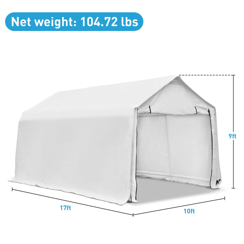 Ainfox 17x10ft Heavy Duty Enclosed Carport Canopy with Sidewalls Waterproof Garage Car Shelter Storage shed