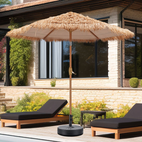 Ainfox Thatched Tiki Patio Umbrella, Outdoor Market Umbrella 7.5FT/9FT/13FT/15FT for Garden, Deck, Backyard, Pool, Beach