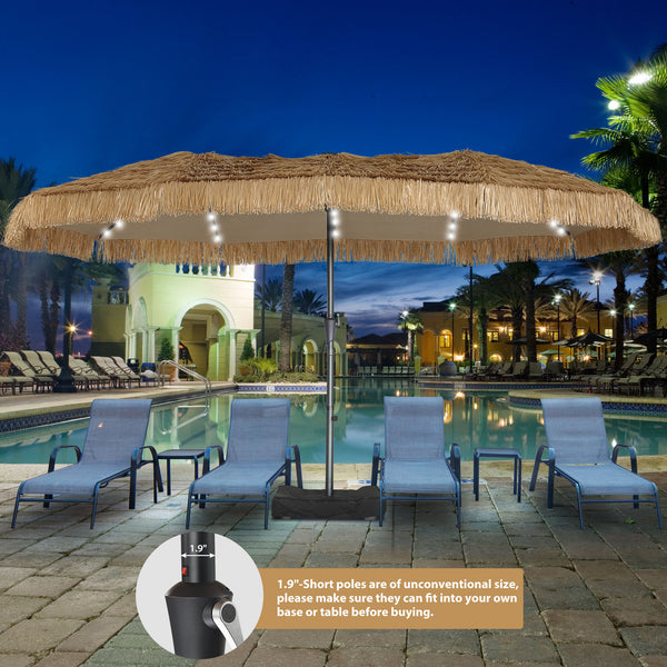 Ainfox Thatched Tiki Patio Umbrella, Outdoor Market Umbrella 7.5FT/9FT/13FT/15FT for Garden, Deck, Backyard, Pool, Beach