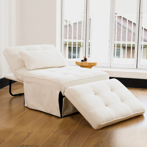 Ainfox 74inch Convertible Sofa Bed Beige,4-in-1 Folding Sofa