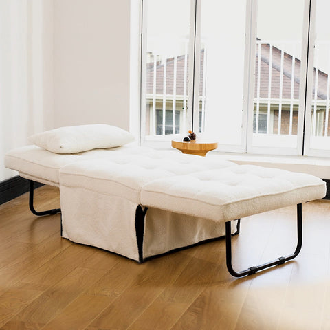 Ainfox 74inch Convertible Sofa Bed Beige,4-in-1 Folding Sofa