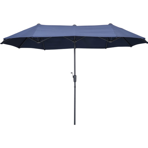 Ainfox 13ft Large Patio Umbrella, Outdoor Double-Sided Rectangle Market Heavy Duty Umbrellas without Base, Green