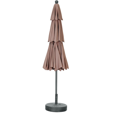 Ainfox 10FT 3 tier vented Outdoor Table Umbrella with Round Umbrella Base For Beach Market Backyard