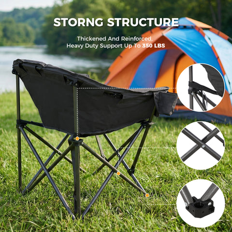 Ainfox Oversized Camping Chair Folding Chair Camp Chair for Outdoor, Adults, Men and Women