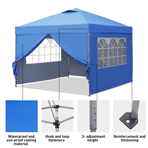 Ainfox 10 x 10 ft Pop up Canopy Tent with Sidewalls,Instant Outdoor Canopies,Shade Tents with Carrying Bag