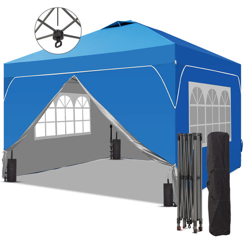 Ainfox 10ft x 10ft Pop Up Canopy Beach Tent with Four Removable Sidewalls for Events, Parties, Camping