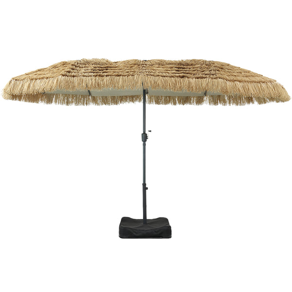 Ainfox Thatched Tiki Patio Umbrella, Outdoor Market Umbrella 7.5FT/9FT/13FT/15FT for Garden, Deck, Backyard, Pool, Beach