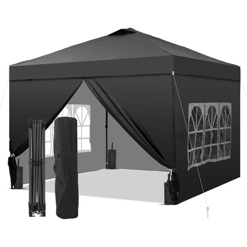 Ainfox 12x12 Pop up Canopy Tent with One Push Setup and Sidewalls,Instant Outdoor Shade Gazebos with Weighted Sandbags