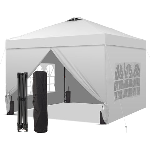 push up tent Ainfox 12x12 Pop Up Canopy Tent with 4 Sidewalls, Outdoor Beach Gazebos with 4 Sandbags
