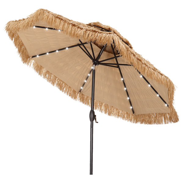 Ainfox Thatched Tiki Patio Umbrella, Outdoor Market Umbrella 7.5FT/9FT/13FT/15FT for Garden, Deck, Backyard, Pool, Beach