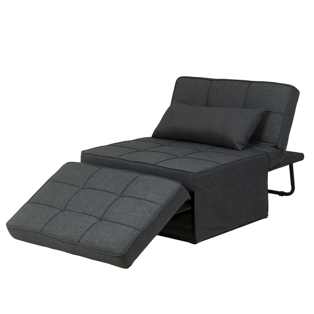 74inch Convertible Sofa Bed Dark Grey 4 1 Folding Sofa