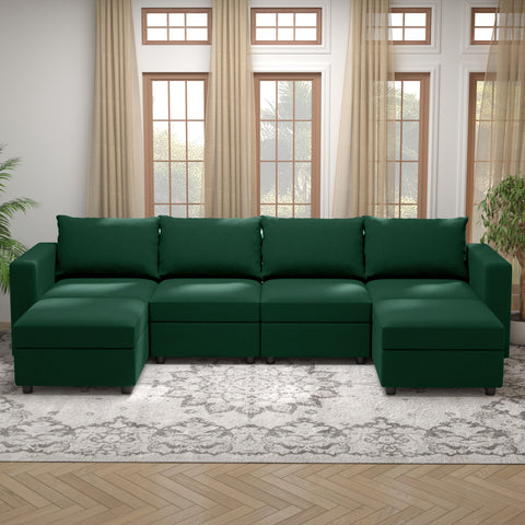 Ainfox Modular Sectional Couches for Living Room,  Convertible Sleeper Sofa Bed with Storage