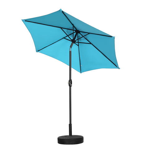 Ainfox 9ft Lake Blue Patio Umbrella with Push Button Tilt and Crank, UV and Waterproof Canopy