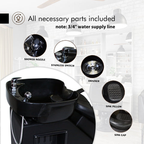 Ainfox Salon Backwash Barber Chair Shampoo Chair Beauty Spa Equipment