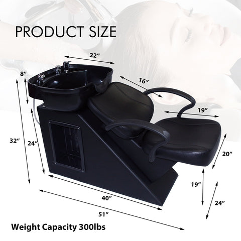 Ainfox Salon Backwash Barber Chair Shampoo Chair Beauty Spa Equipment