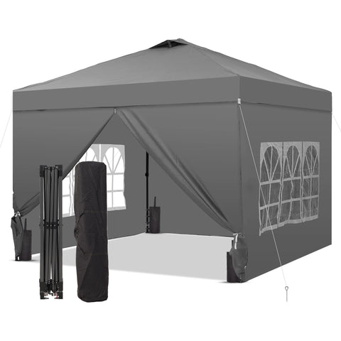 Ainfox 10 x 10 ft Pop up Canopy Tent with Sidewalls,Instant Outdoor Canopies,Shade Tents with Carrying Bag
