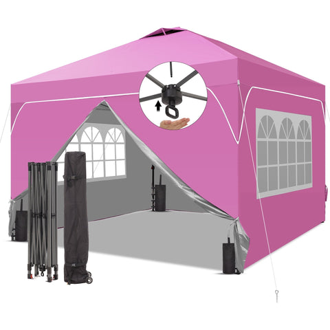 Ainfox 12x12 Pop Up Canopy Tent Center Lock 4 Removable Walls Windproof UV Shelter Outdoor Commercial