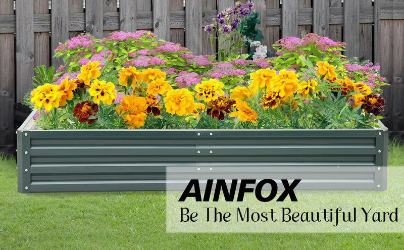 Outdoor Steel Garden Bed Box Vegetable Flower Planter Bed Kit 6&