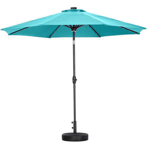 Ainfox 10Ft Solar Powered 40 LED Lighted Aluminum Patio Table Market Umbrella