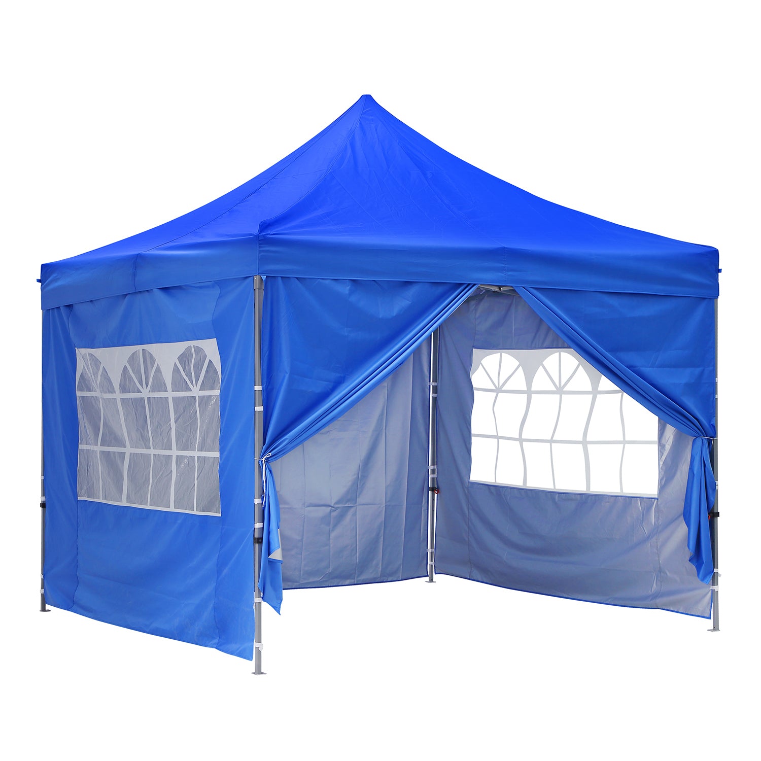 10x10 Feet Pop Up Backyard Canopy Tent Instant Folding Shelter 4 Sidewalls Roller Bag Party