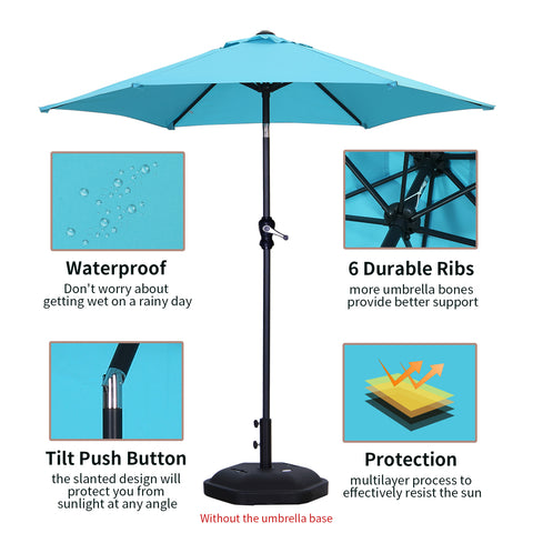 Ainfox 7.5FT Patio Umbrella Outdoor Table Umbrella,Market Umbrella with Push Button Tilt and Crank for Garden, Lawn, Deck, Backyard & Pool