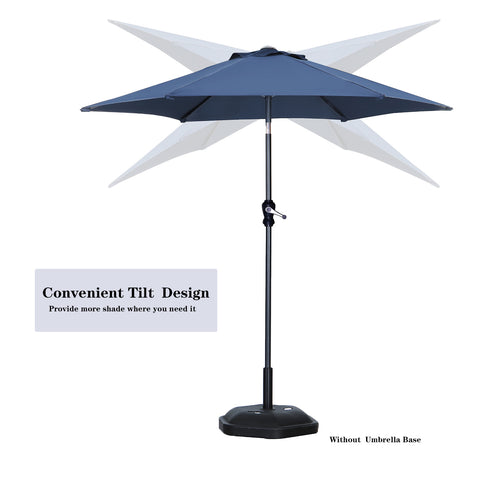 Ainfox 7.5FT Patio Umbrella Outdoor Table Umbrella,Market Umbrella with Push Button Tilt and Crank for Garden, Lawn, Deck, Backyard & Pool