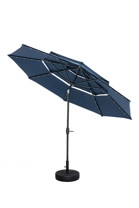 Ainfox 3 Tiers Patio Table Umbrella with Solar Lights Outdoor 10, Tilt and Crank, 8 Sturdy Ribs, Solar Power, With Seven Different Colors