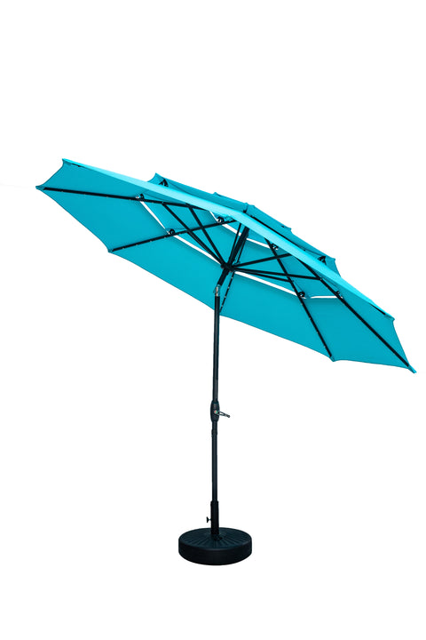 Ainfox 3 Tiers Patio Table Umbrella with Solar Lights Outdoor 10, Tilt and Crank, 8 Sturdy Ribs, Solar Power, With Seven Different Colors