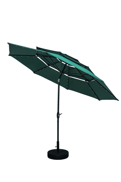 Ainfox 3 Tiers Patio Table Umbrella with Solar Lights Outdoor 10, Tilt and Crank, 8 Sturdy Ribs, Solar Power, With Seven Different Colors