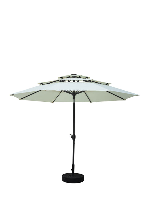 Ainfox 3 Tiers Patio Table Umbrella with Solar Lights Outdoor 10, Tilt and Crank, 8 Sturdy Ribs, Solar Power, With Seven Different Colors