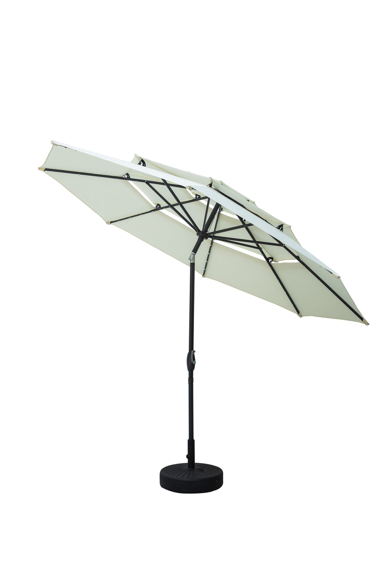 Ainfox 3 Tiers Patio Table Umbrella with Solar Lights Outdoor 10, Tilt and Crank, 8 Sturdy Ribs, Solar Power, With Seven Different Colors