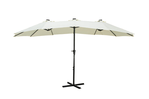 Ainfox 15 x 8.8' Outdoor Double-Sided Market Patio Umbrella Solar Lighted 48 Led Light - Base is not included