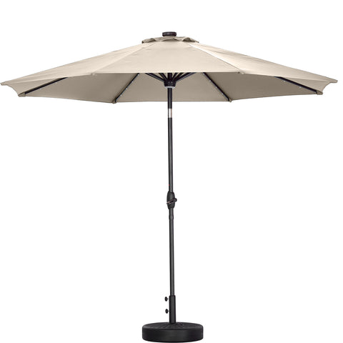 Ainfox 10Ft Solar Powered 40 LED Lighted Aluminum Patio Table Market Umbrella