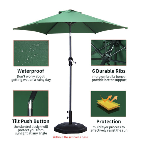 Ainfox 7.5FT Patio Umbrella Outdoor Table Umbrella,Market Umbrella with Push Button Tilt and Crank for Garden, Lawn, Deck, Backyard & Pool